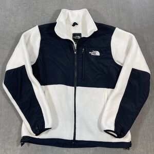 The North Face Denali Womens Medium Black White Fleece Jacket Full Zip Jacket